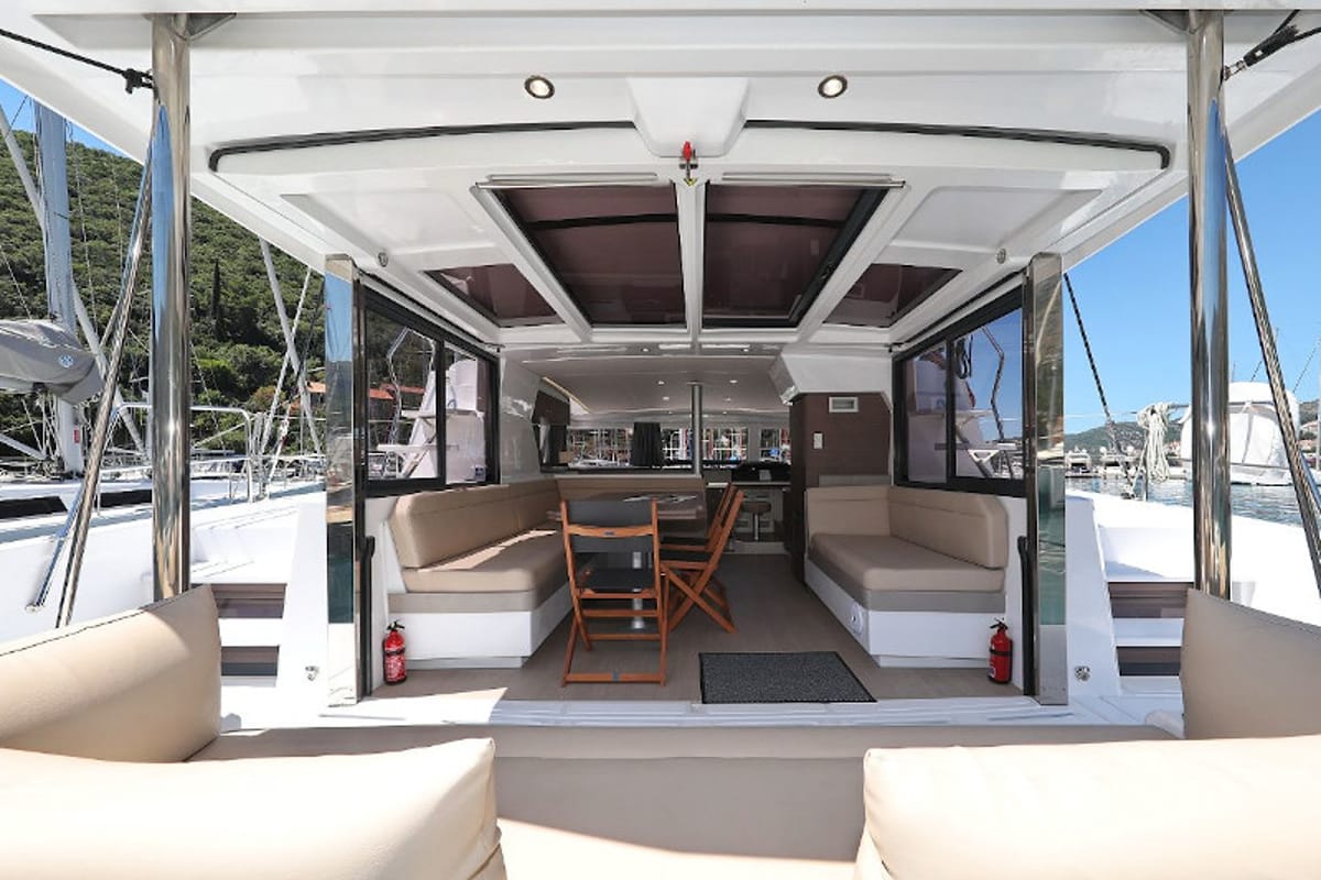 Alchimia, a Bali 4.1 catamaran at Riposto, Italy