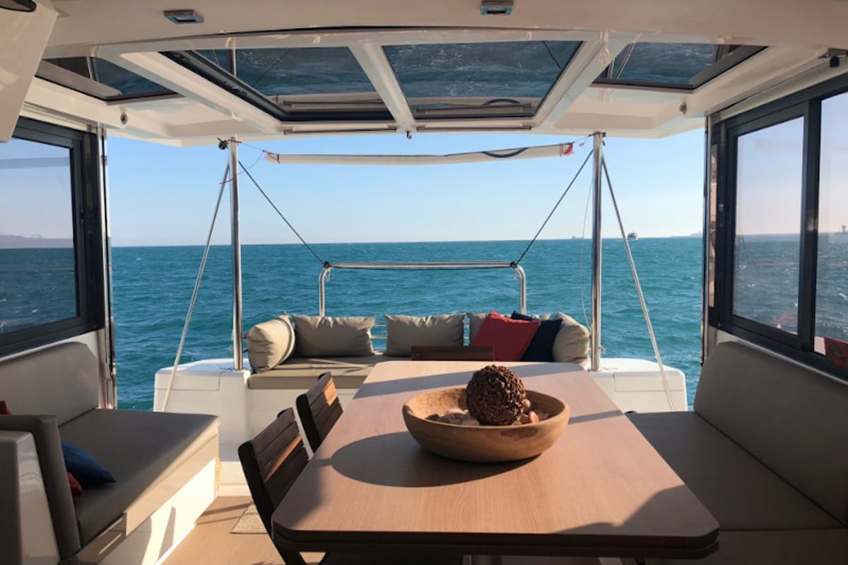 Alchimia, a Bali 4.1 catamaran at Riposto, Italy