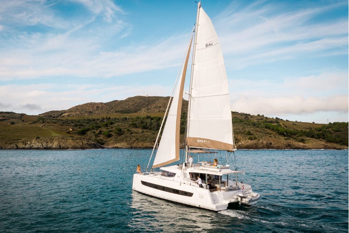 Alchimia, a Bali 4.1 catamaran at Riposto, Italy
