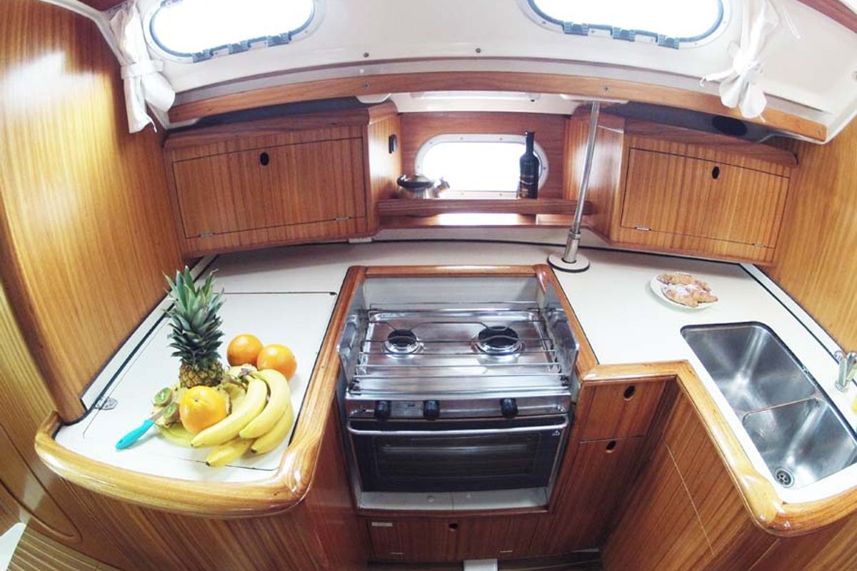 Cabin on Luna V, a Dufour Gib Sea 43 sailboat at Split, Croatia