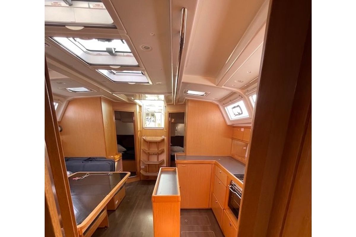 Salon of Rozerina, a Bavaria Cruiser 46 sailboat at Athens, Greece