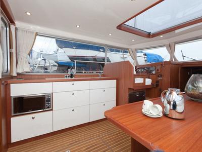 Galley of Neptunus, a Gulet Brandsma Luna 40 motorboat at Heukelum, Netherlands