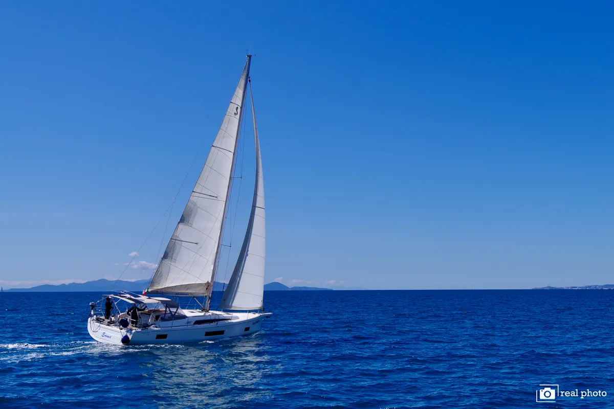 Exterior view of Emma, a Beneteau Oceanis 46.1 sailboat at Puntone di Scarlino, Italy