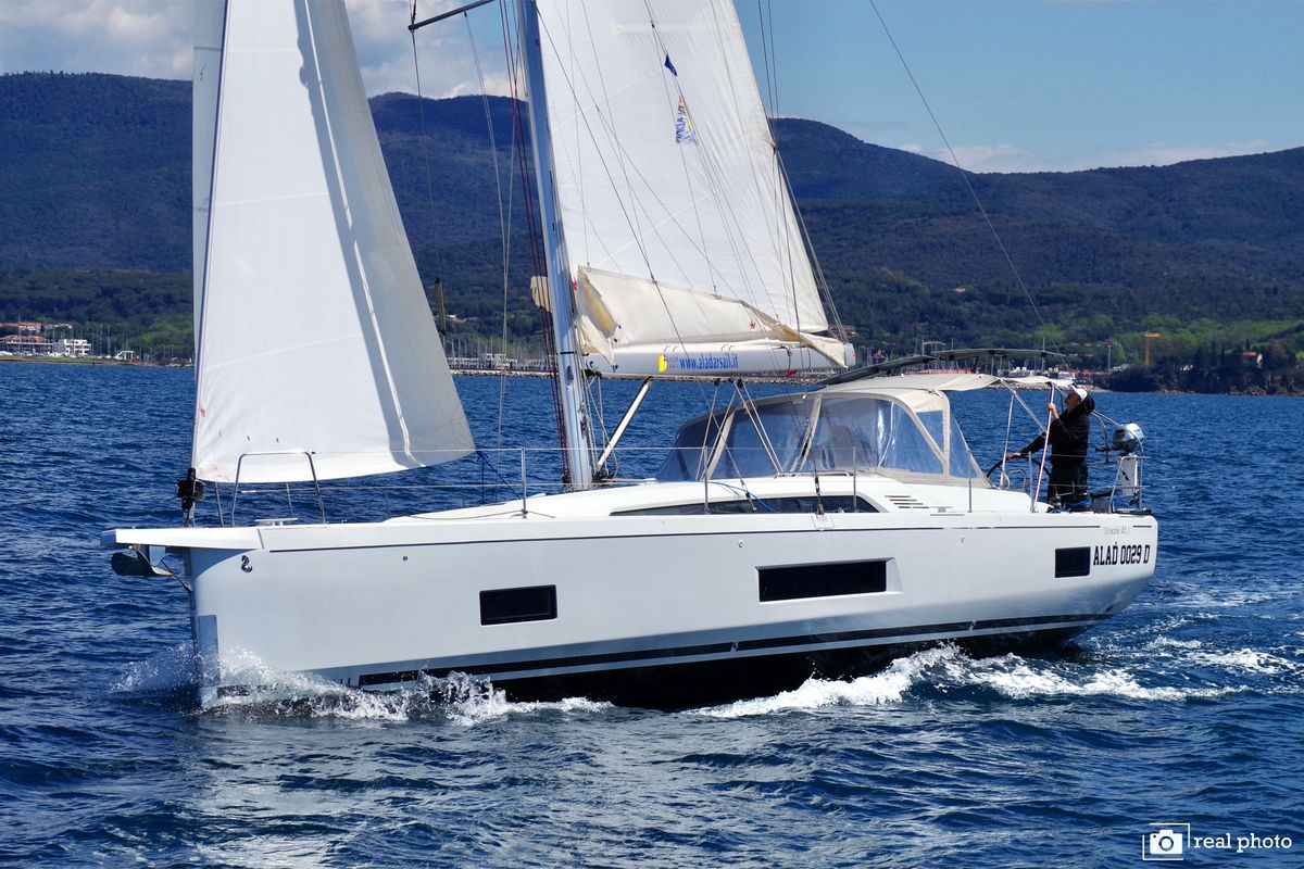 Exterior view of Emma, a Beneteau Oceanis 46.1 sailboat at Puntone di Scarlino, Italy