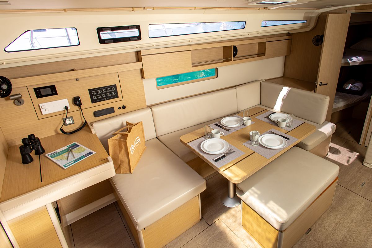 Salon of Taylor, a Beneteau Oceanis 40.1 sailboat at Municipal Unit of Lefkada, Greece