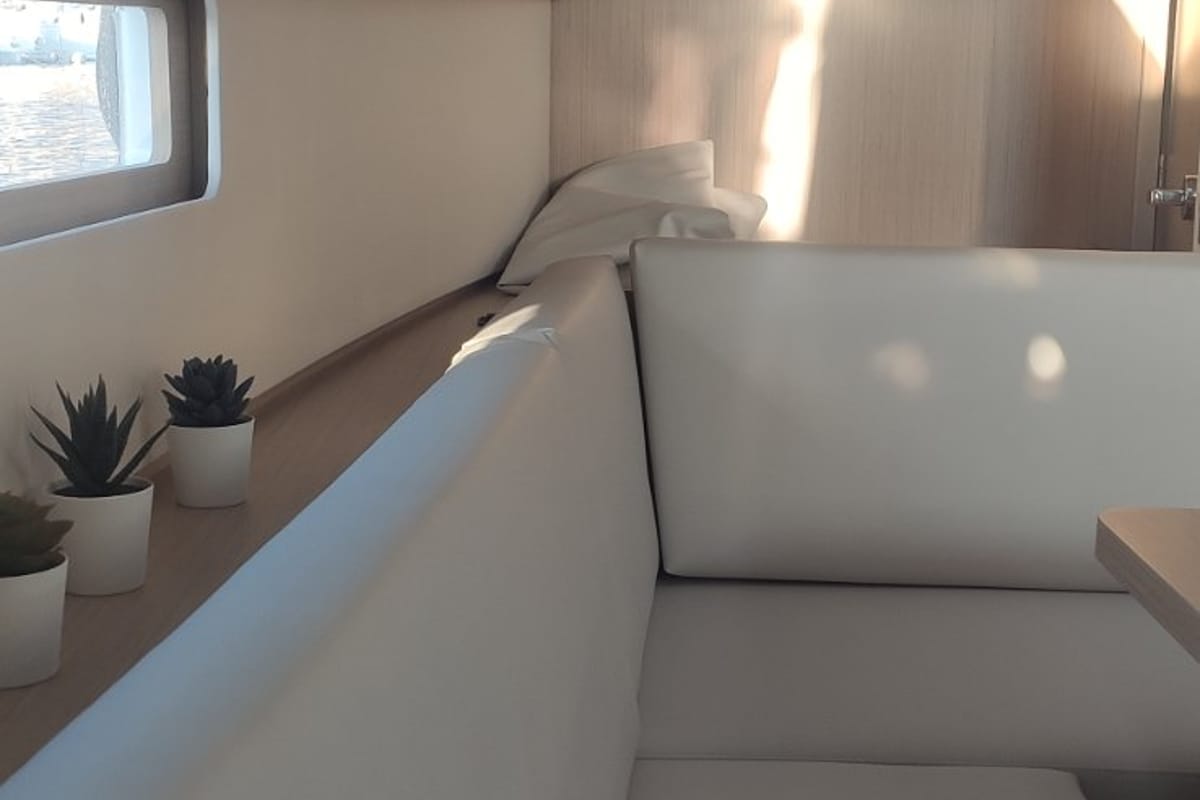 Salon of Taylor, a Beneteau Oceanis 40.1 sailboat at Municipal Unit of Lefkada, Greece