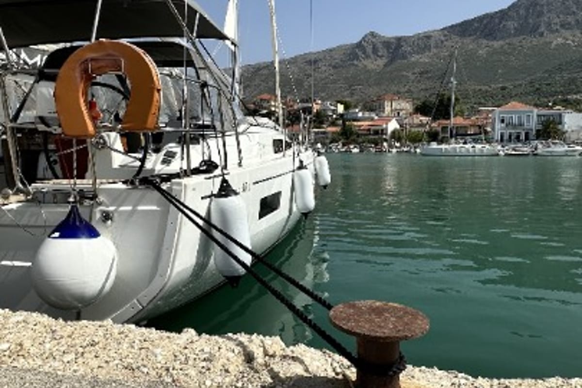 Exterior view of Taylor, a Beneteau Oceanis 40.1 sailboat at Municipal Unit of Lefkada, Greece