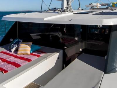 Deck of Moorings 4200/3/3 Exclusive, a Leopard 42 catamaran at Uturoa, France