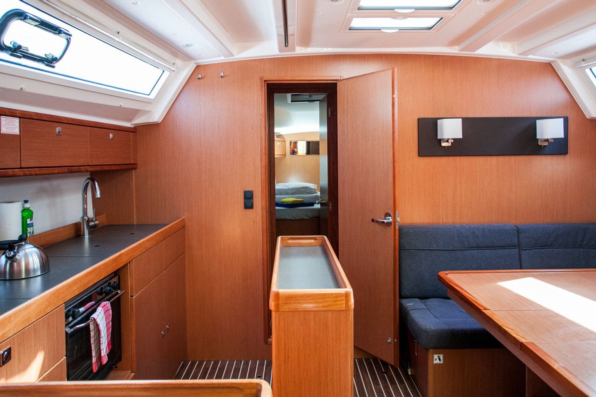 Galley of Easy Point, a Bavaria Cruiser 46 sailboat at Split, Croatia