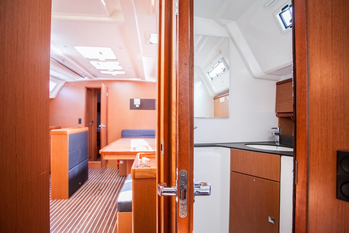 Salon of Easy Point, a Bavaria Cruiser 46 sailboat at Split, Croatia