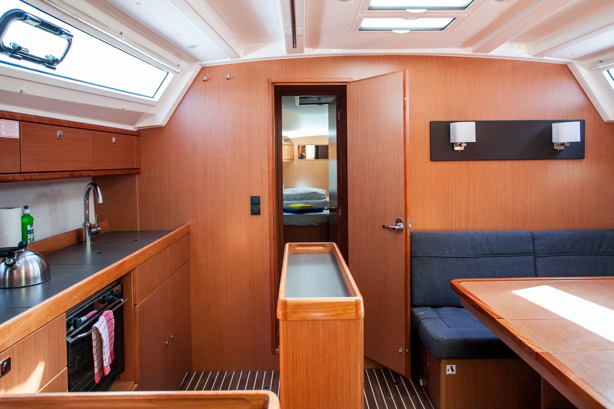Galley of Easy Point, a Bavaria Cruiser 46 sailboat at Split, Croatia