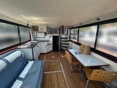 Salon of Queen, a De Drait Safari Houseboat 1050 motorboat at Drachten, Netherlands
