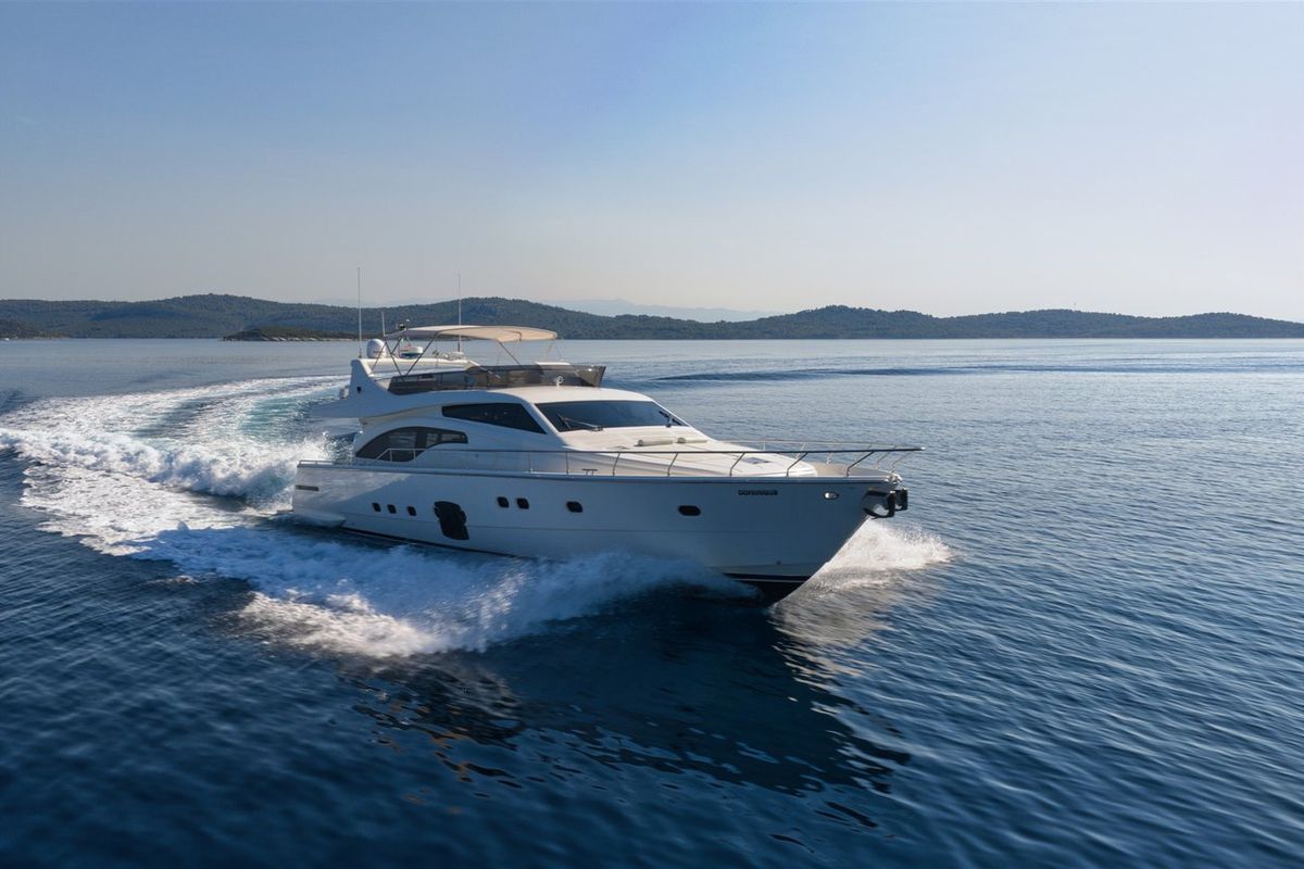 Exterior view of M/Y Dominique, a Ferretti Yachts 681 yacht at Split, Croatia