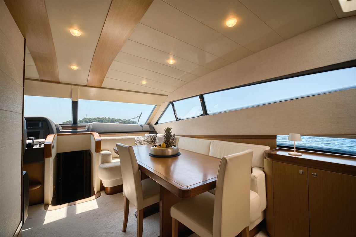 Salon of M/Y Dominique, a Ferretti Yachts 681 yacht at Split, Croatia