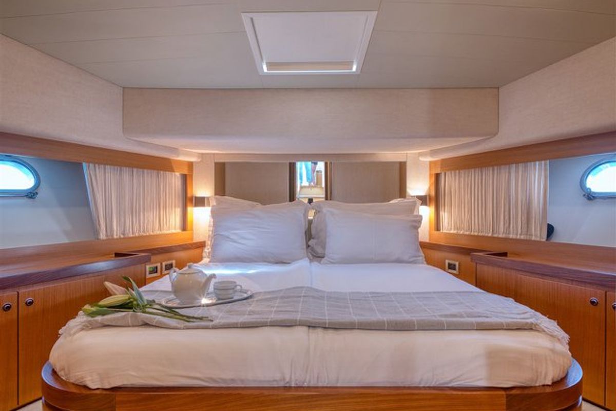 Cabin on M/Y Dominique, a Ferretti Yachts 681 yacht at Split, Croatia