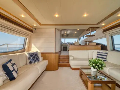 Salon of M/Y Dominique, a Ferretti Yachts 681 yacht at Split, Croatia