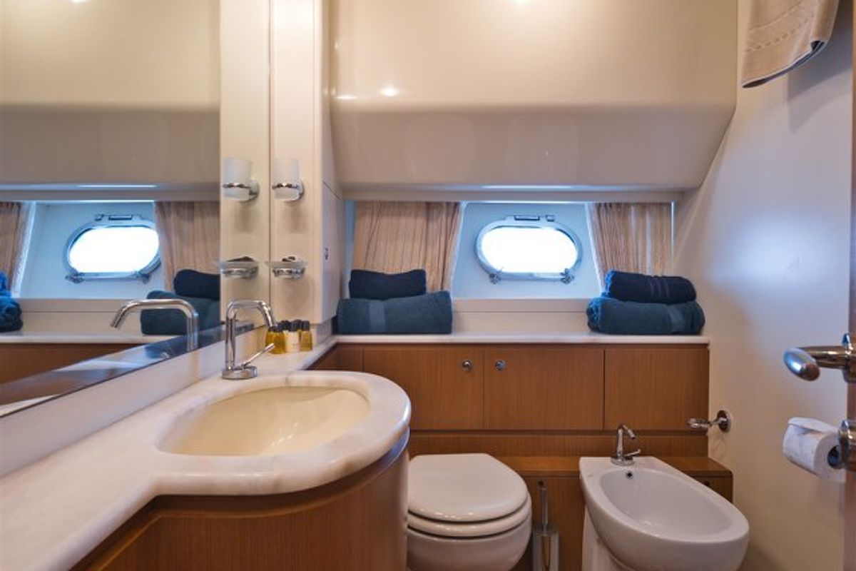 Head on M/Y Dominique, a Ferretti Yachts 681 yacht at Split, Croatia