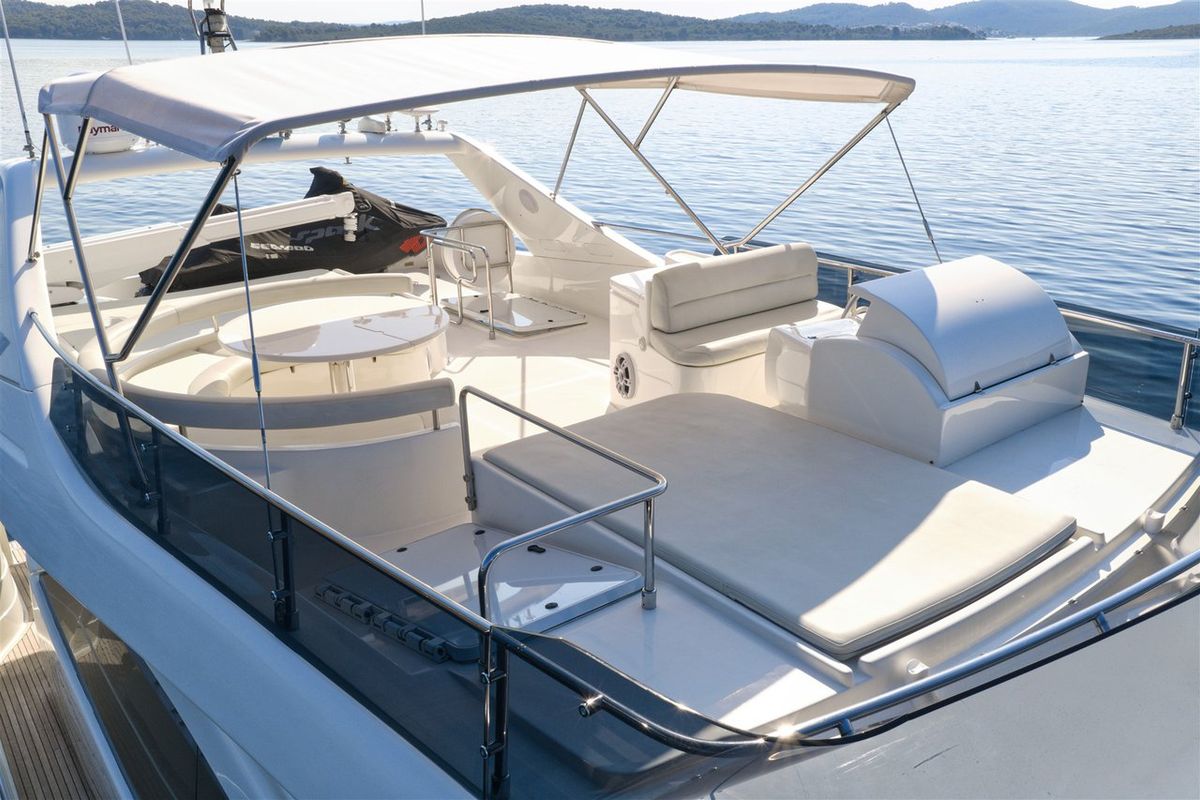 Deck of M/Y Dominique, a Ferretti Yachts 681 yacht at Split, Croatia
