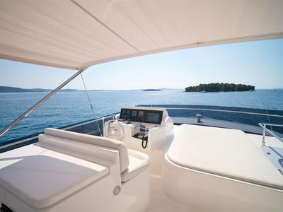 Cockpit of M/Y Dominique, a Ferretti Yachts 681 yacht at Split, Croatia