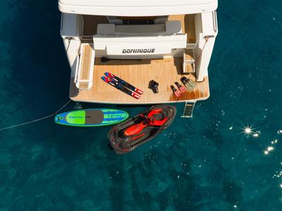 Deck of M/Y Dominique, a Ferretti Yachts 681 yacht at Split, Croatia
