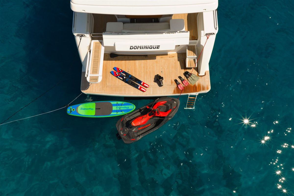 Deck of M/Y Dominique, a Ferretti Yachts 681 yacht at Split, Croatia