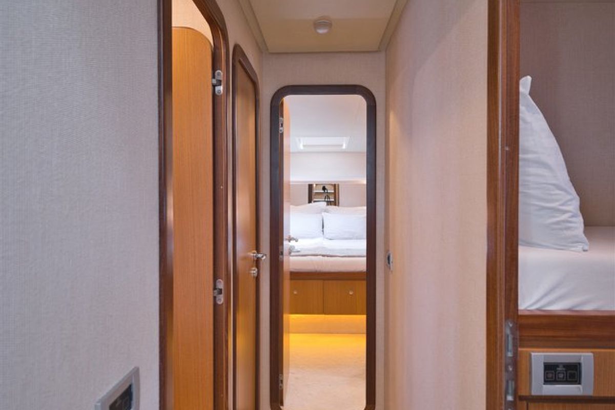 Cabin on M/Y Dominique, a Ferretti Yachts 681 yacht at Split, Croatia