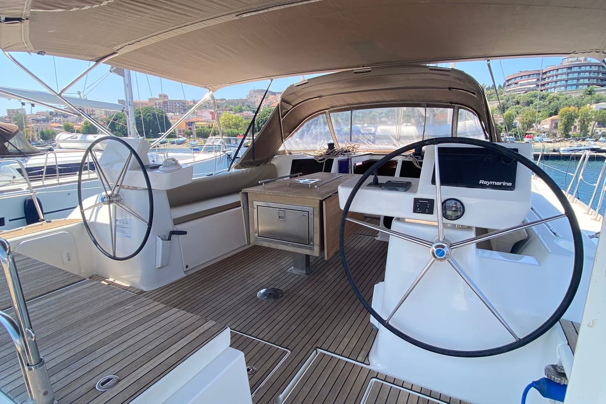 Cabin on Moscow Mule, a Dufour 520 GL sailboat at Milazzo, Italy