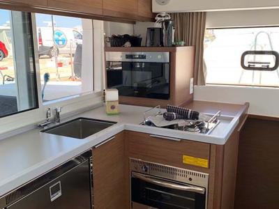 Galley of StarElli, a Lagoon 40 catamaran at Palma de Mallorca, Spain