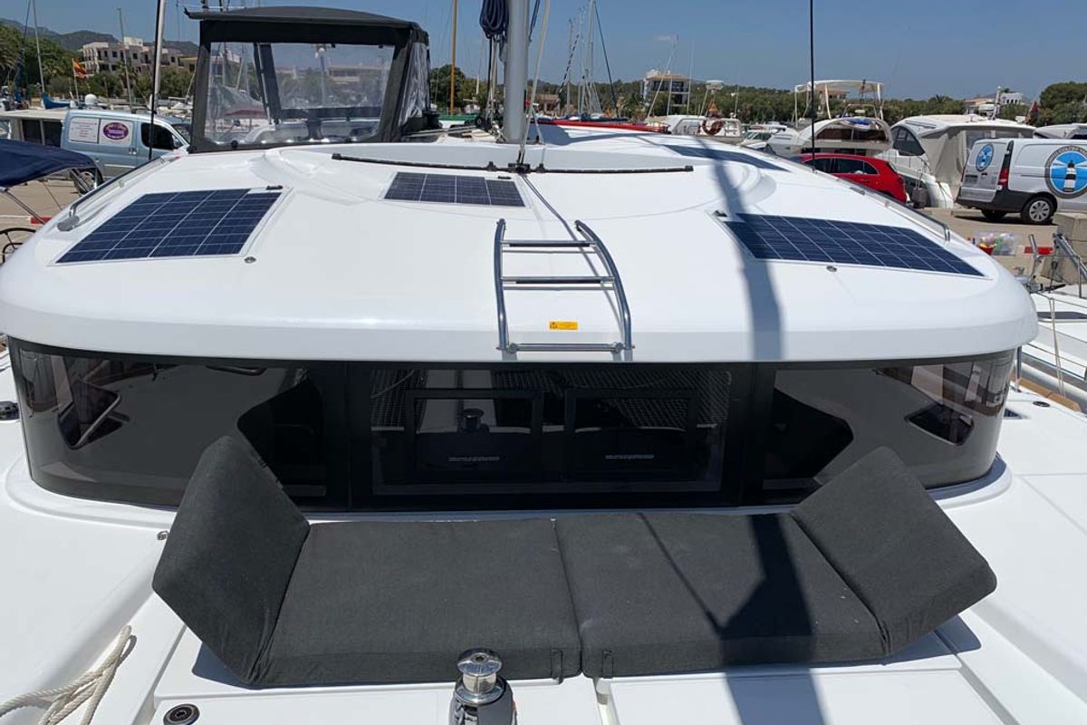 Exterior view of StarElli, a Lagoon 40 catamaran at Palma de Mallorca, Spain