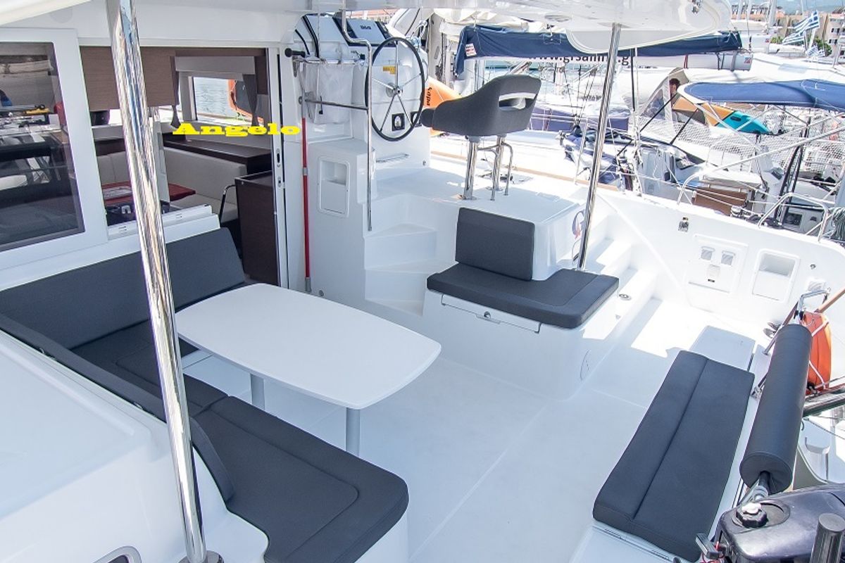 Deck of ANGELO, a Lagoon 40 catamaran at Municipal Unit of Lefkada, Greece