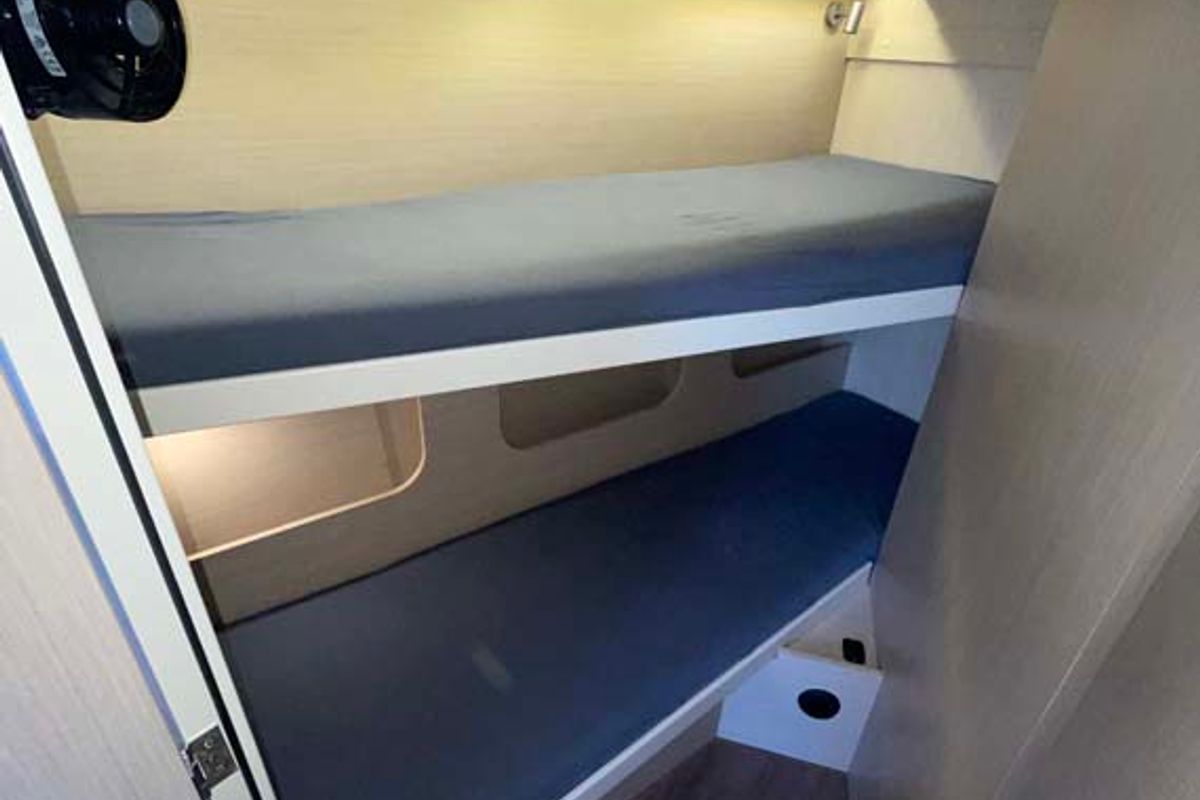 Cabin on Star of the Seas, a Beneteau Oceanis 40.1 sailboat at Felanitx, Spain