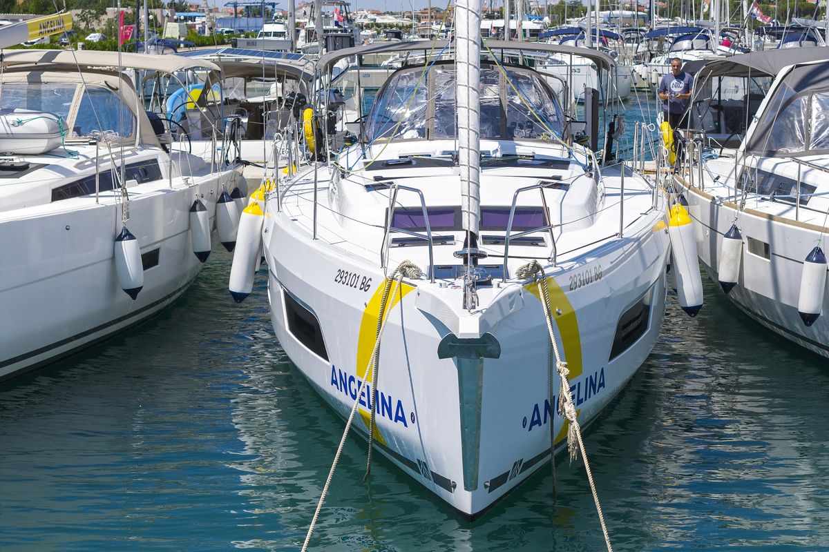 Exterior view of Funk, a Dufour 44 sailboat at Grad Vodice, Croatia