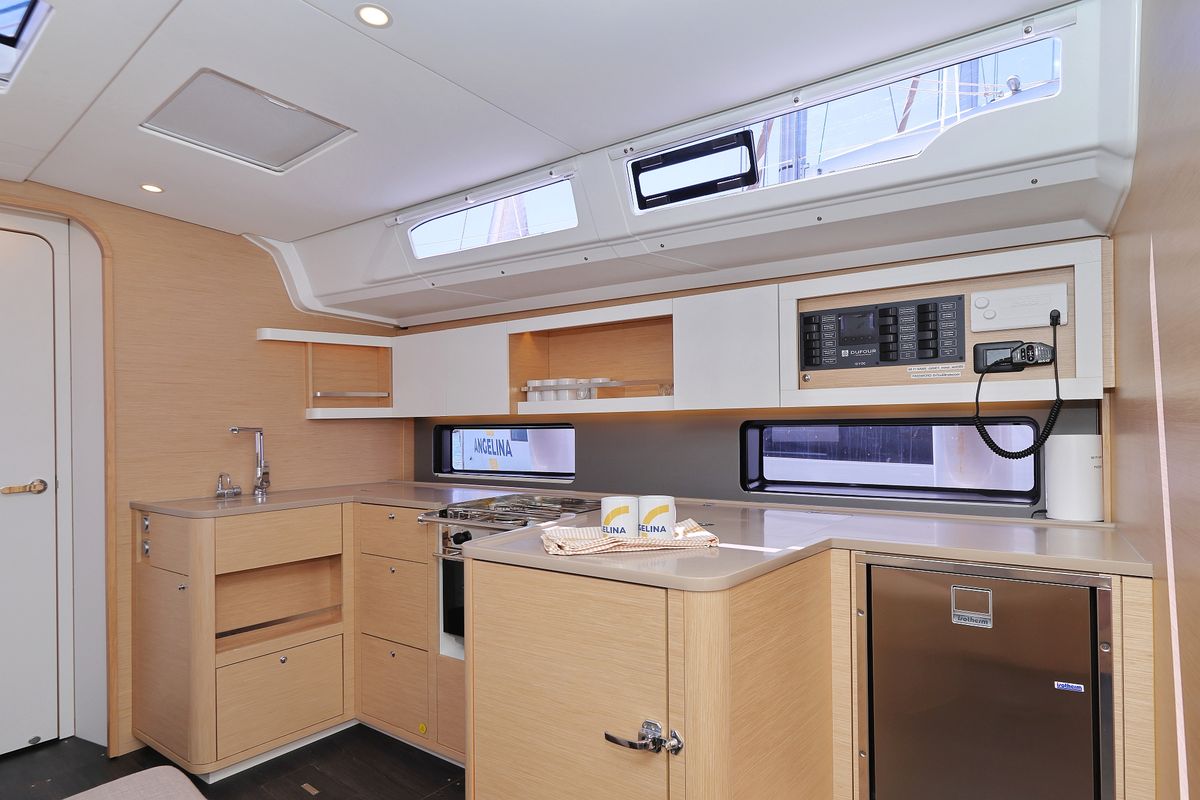 Galley of Funk, a Dufour 44 sailboat at Grad Vodice, Croatia