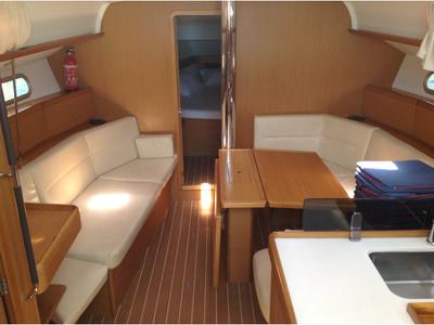 Salon of Gemini, a Jeanneau Sun Odyssey 42 i sailboat at Olbia, Italy