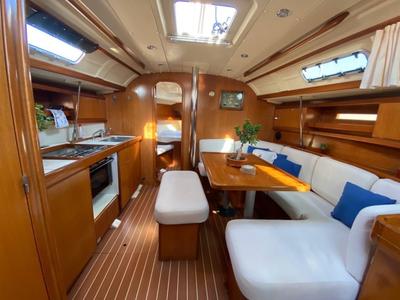 Galley of Godspeed, a Dufour 385 Grand Large sailboat at Municipal Unit of Lefkada, Greece