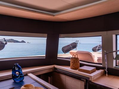 Salon of SAILUXE - Gloria, a Lagoon Sixty 5 catamaran at Salerno, Italy
