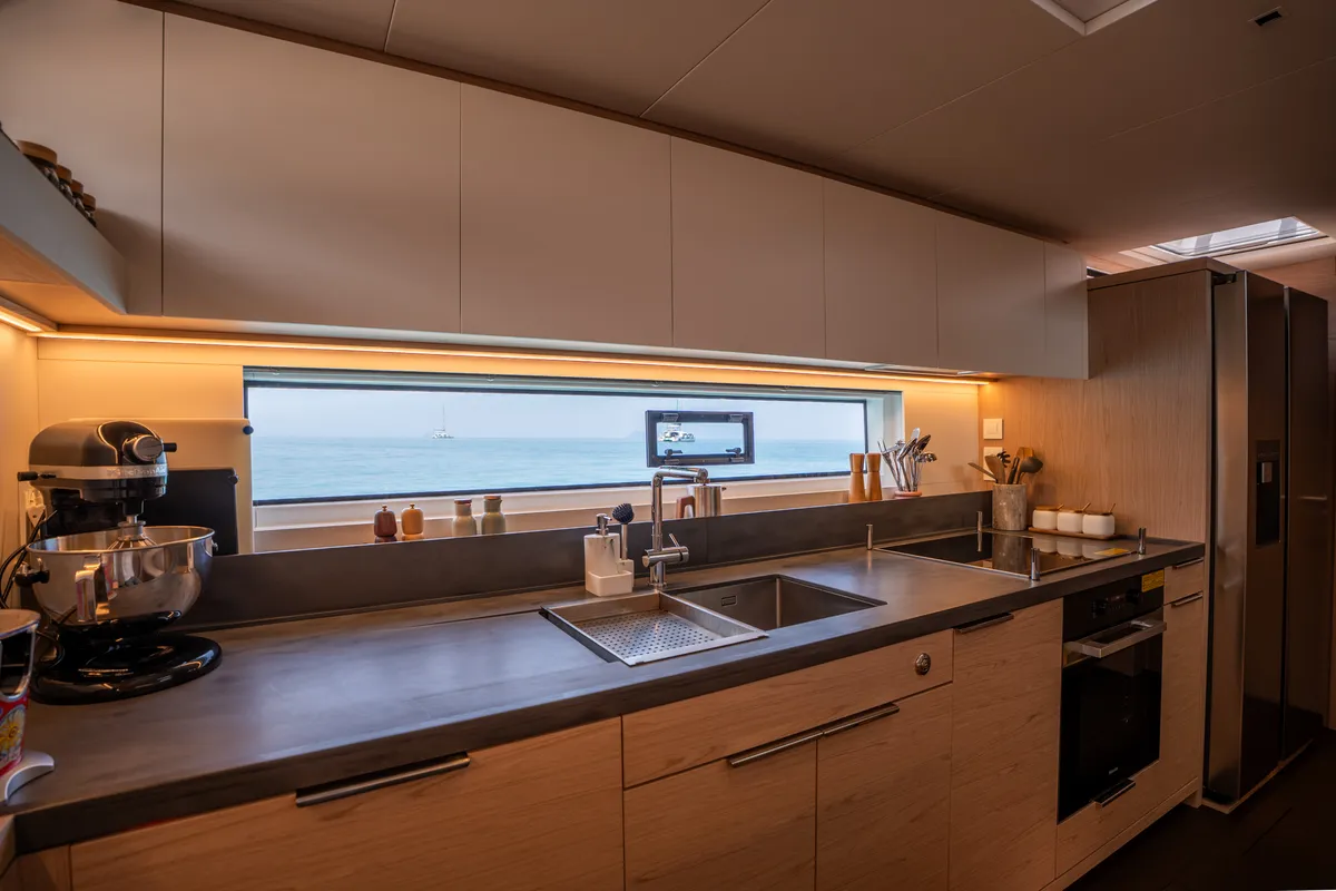 Galley of SAILUXE - Gloria, a Lagoon Sixty 5 catamaran at Salerno, Italy
