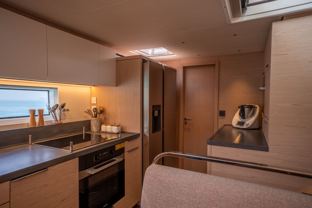 Galley of SAILUXE - Gloria, a Lagoon Sixty 5 catamaran at Salerno, Italy