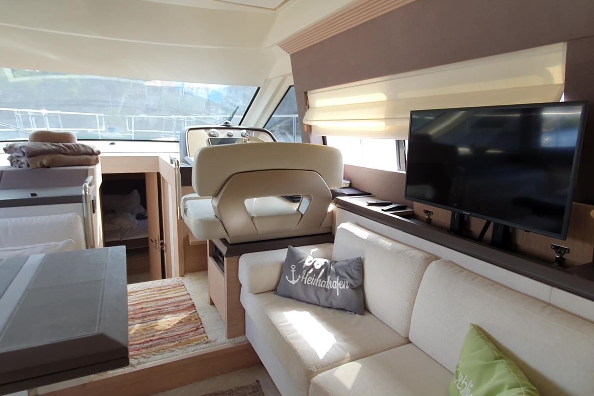 Salon of Sundowner, a Beneteau Monte Carlo 5 motorboat at Grad Trogir, Croatia