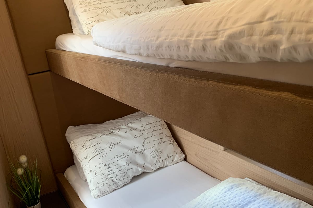 Cabin on Sundowner, a Beneteau Monte Carlo 5 motorboat at Grad Trogir, Croatia