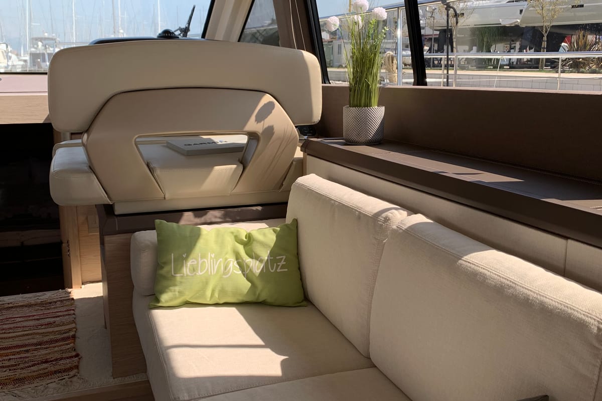 Salon of Sundowner, a Beneteau Monte Carlo 5 motorboat at Grad Trogir, Croatia