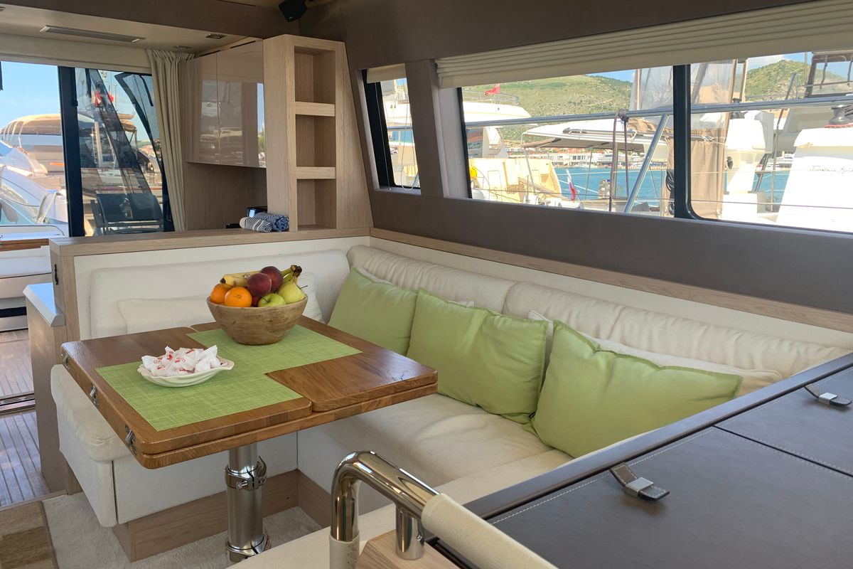 Salon of Sundowner, a Beneteau Monte Carlo 5 motorboat at Grad Trogir, Croatia