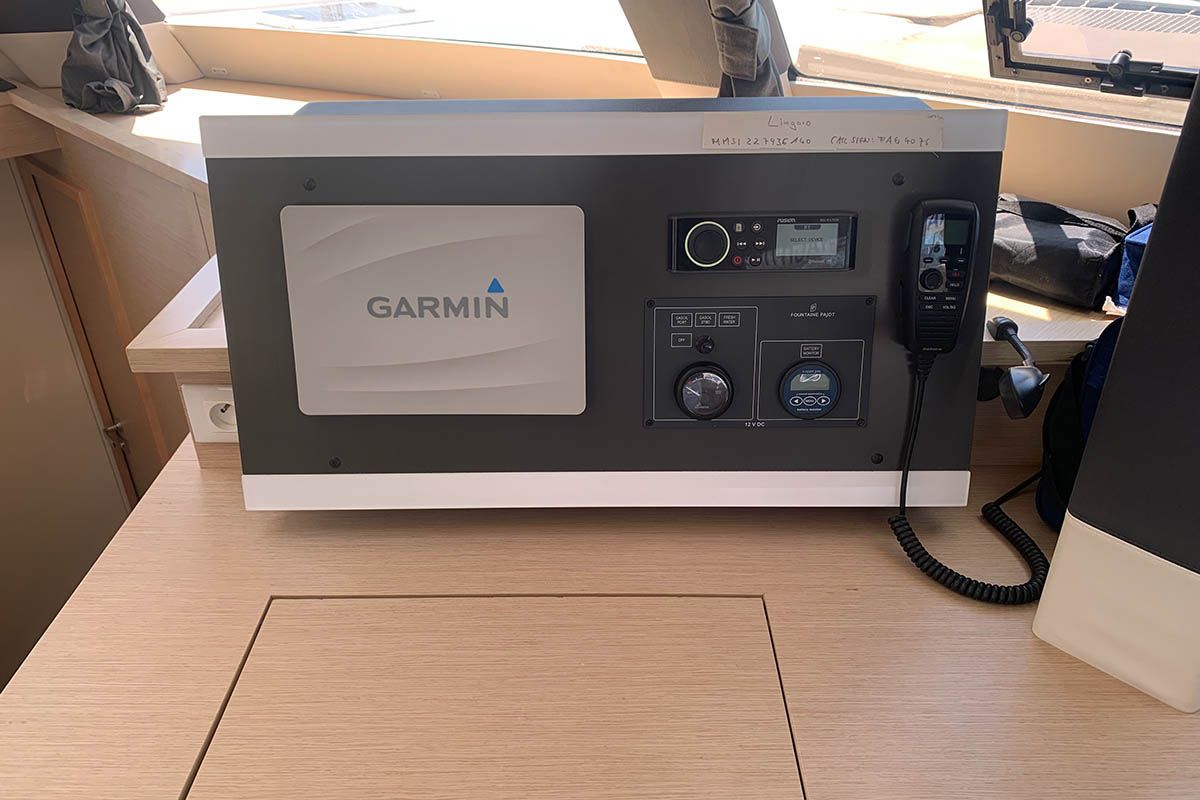 Lingaro, a Fountaine Pajot Saba 50 catamaran at Athens, Greece