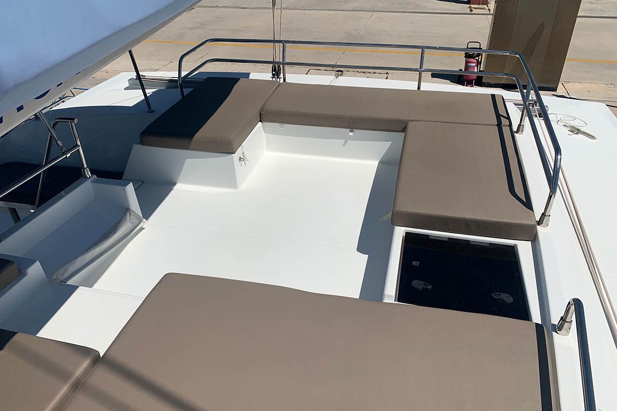 Lingaro, a Fountaine Pajot Saba 50 catamaran at Athens, Greece