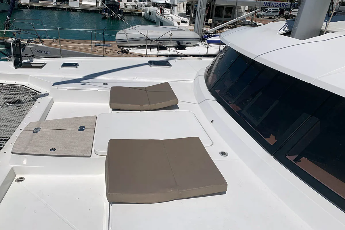 Lingaro, a Fountaine Pajot Saba 50 catamaran at Athens, Greece