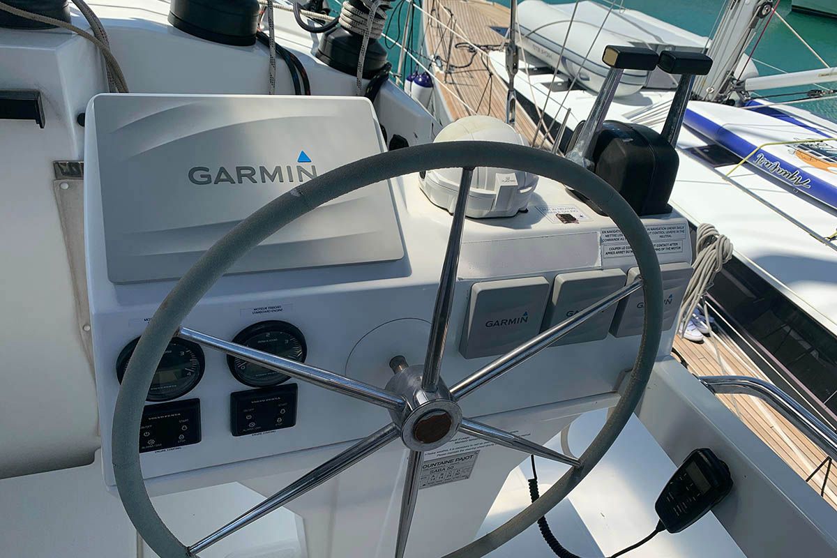 Lingaro, a Fountaine Pajot Saba 50 catamaran at Athens, Greece
