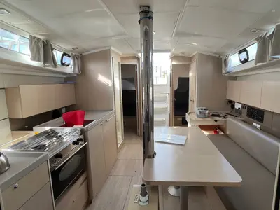 Galley of Houat Else, a Beneteau Oceanis 38 sailboat at Port Navalo, France