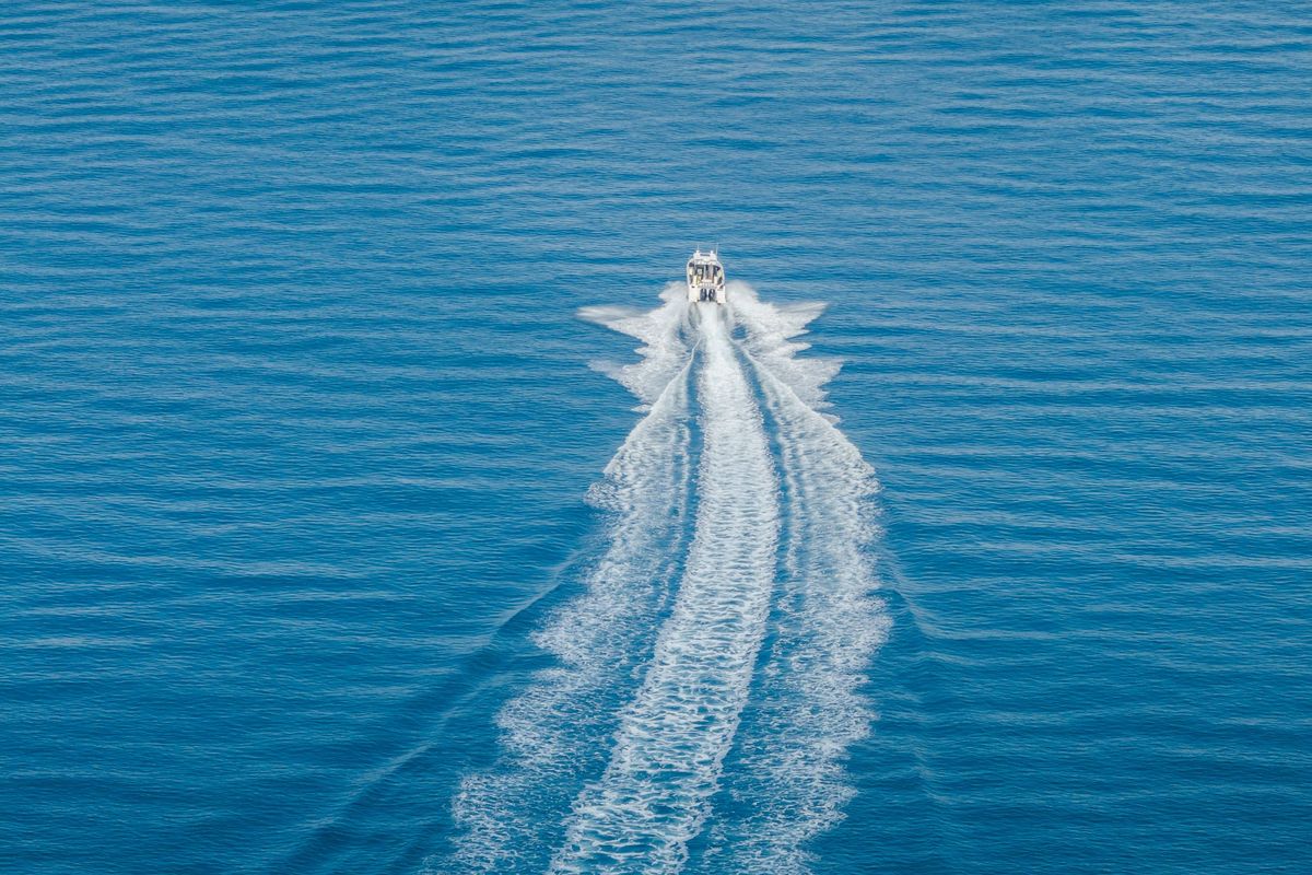 Exterior view of Whisper, a Beneteau Barracuda 8 motorboat at Split, Croatia