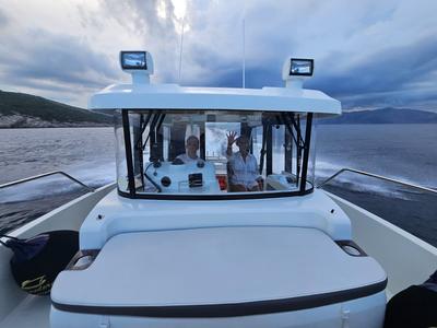 Cockpit of Whisper, a Beneteau Barracuda 8 motorboat at Split, Croatia