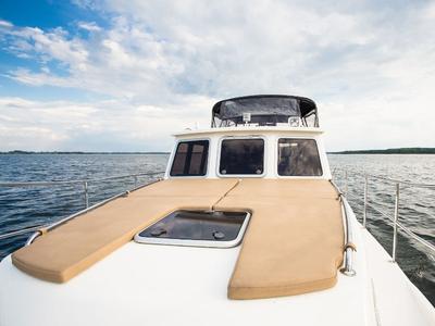 Deck of Nautiner 40.3 AFT, a Nautiner 40.3 AFT motorboat at Wilkasy, Poland